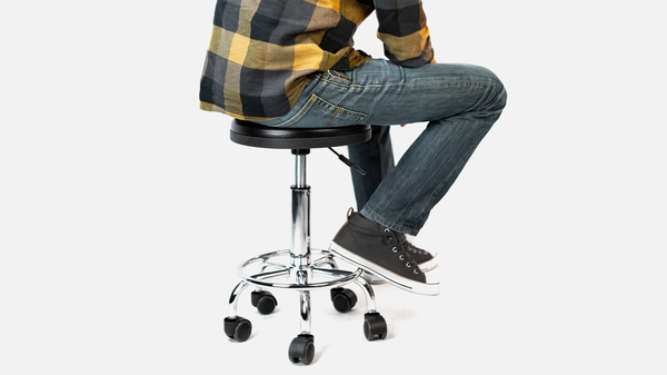 Mount-it! Height Adjustable Stool with Wheels