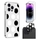 SaharaCase iPhone 14 Pro Max Protection Kit Bundle - Polkadot Hybrid-Flex Hard Shell Case with Tempered Glass Screen and Camera Protector (Clear/Black/White)