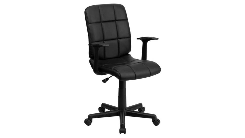 Skyline Decor Quilted Vinyl Swivel Task Office Chair : with Arms - Autonomous.ai