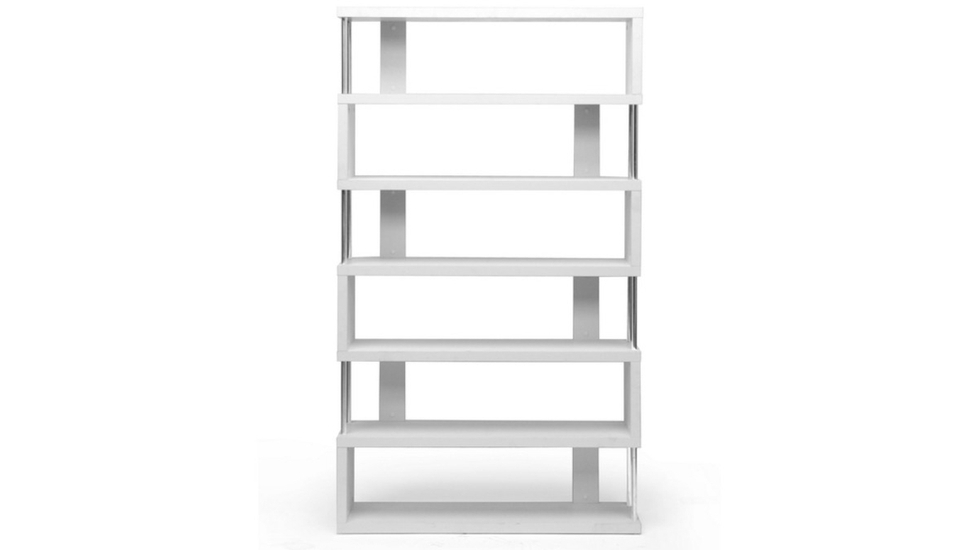 Skyline Decor Barnes Modern Six-Shelf Bookcase: Chromed steel shelf - Autonomous.ai