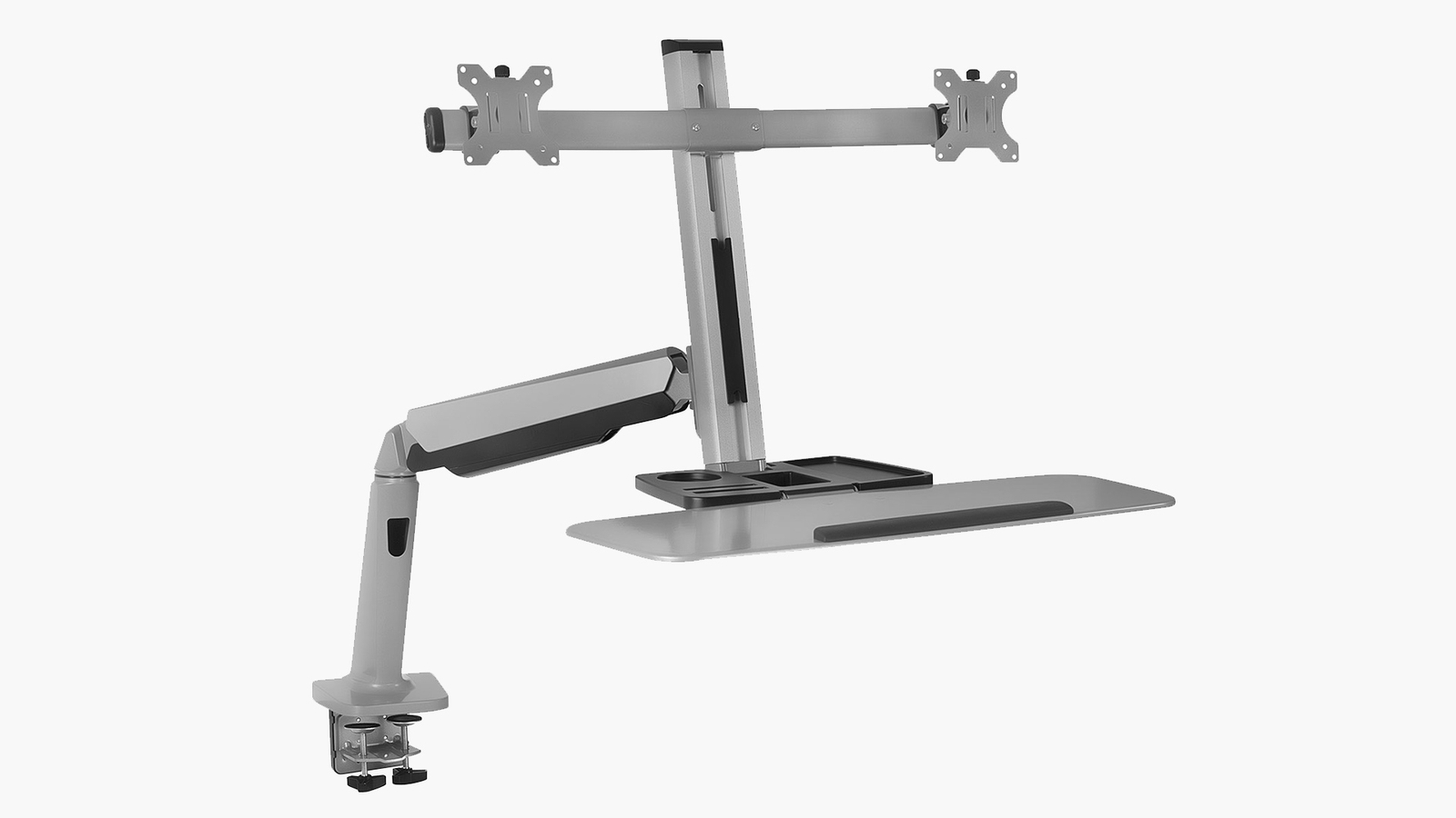 MountIt Dual Monitor Stand Up Workstation the easy sitstand upgrade