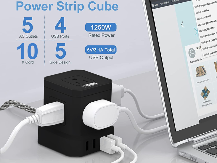 Black Multi 3-Port USB AC Wall Charger Home Plug 3.1A Universal