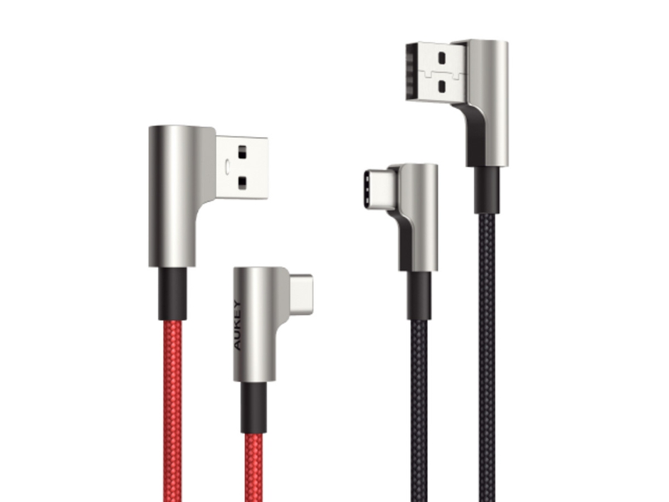 6Blu 90-degree USB to USB-C Cable 3.3 ft: Convenient Cable Twin Pack