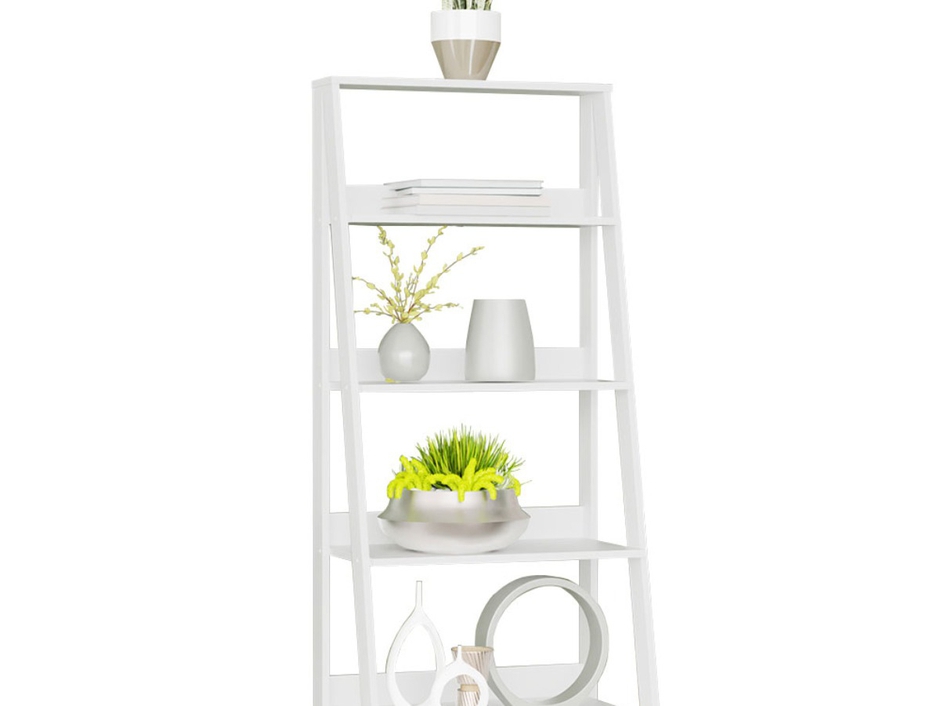 Madesa 5-Tier Ladder Shelf, Free Standing Bookshelf, Wood