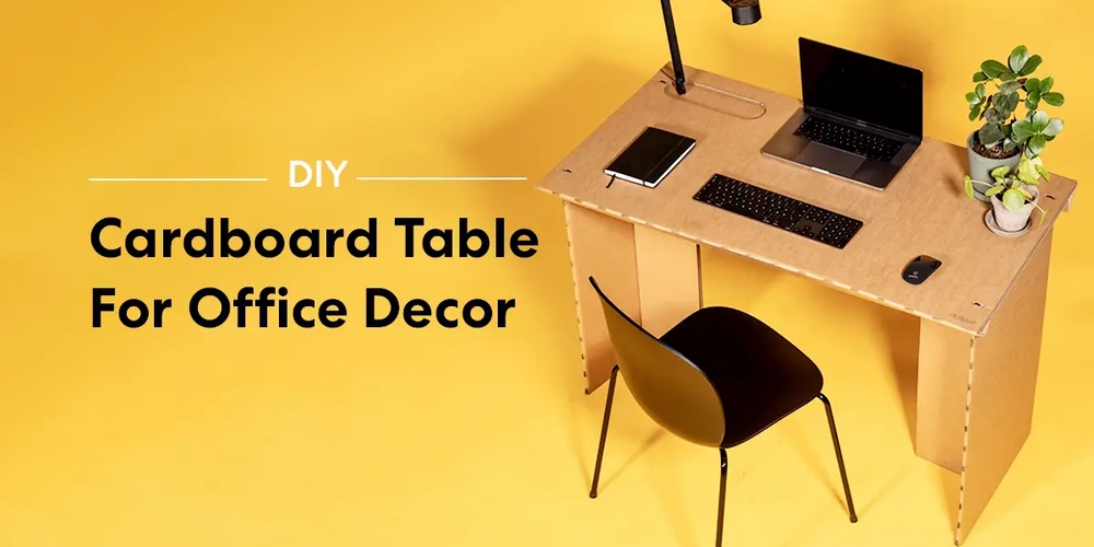 DIY Cardboard Table For Office Decor - Step by Step