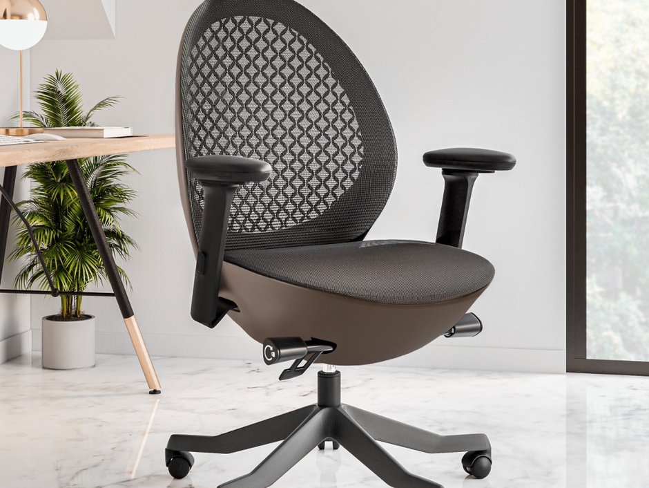 Techni Mobili Deco LUX Office Chair, Taupe