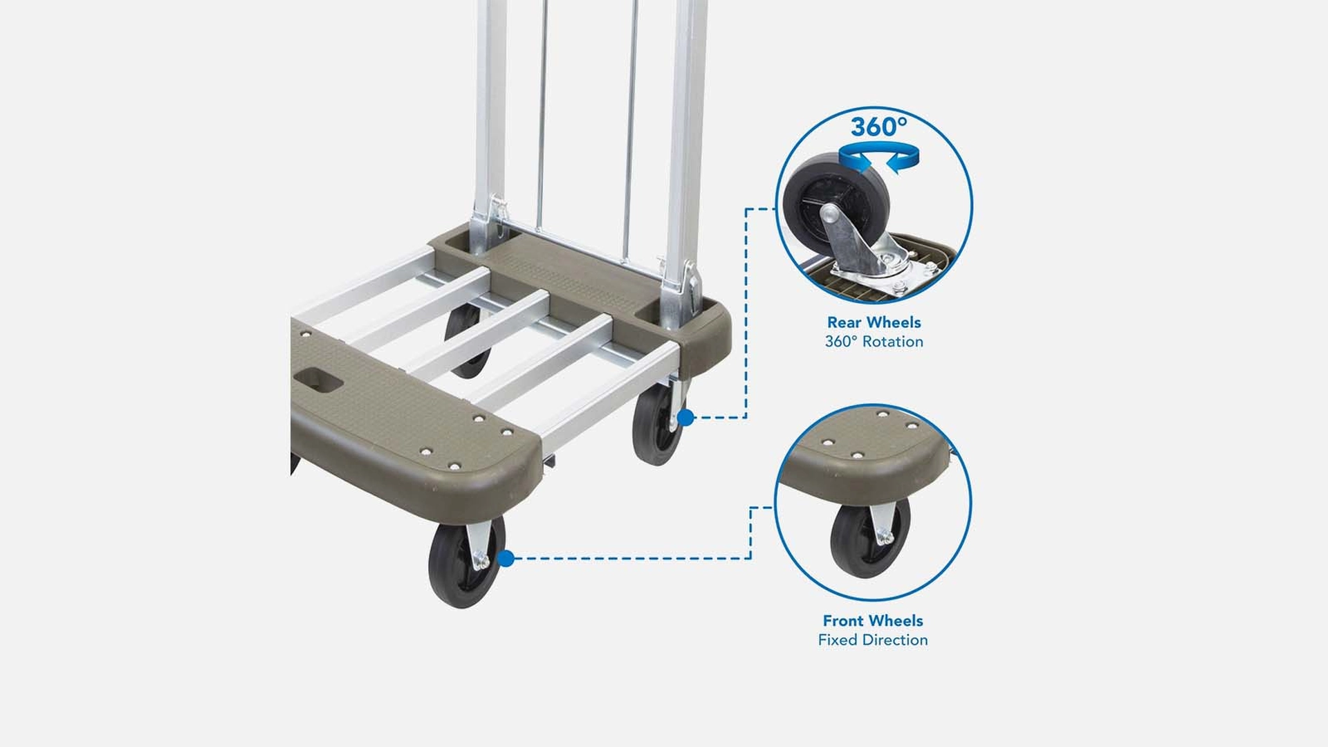 Aazon.co: LEADALLWAY Heavy Duty Folding Platfor Hand Truck With 3 Height Adjustents,Plug - View #7