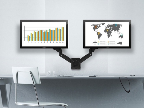 Mount-It! Dual Arm Monitor Wall Mount