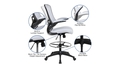 skyline-decor-mesh-ergonomic-drafting-chair-foot-ring-and-flip-up-arms-white - Autonomous.ai