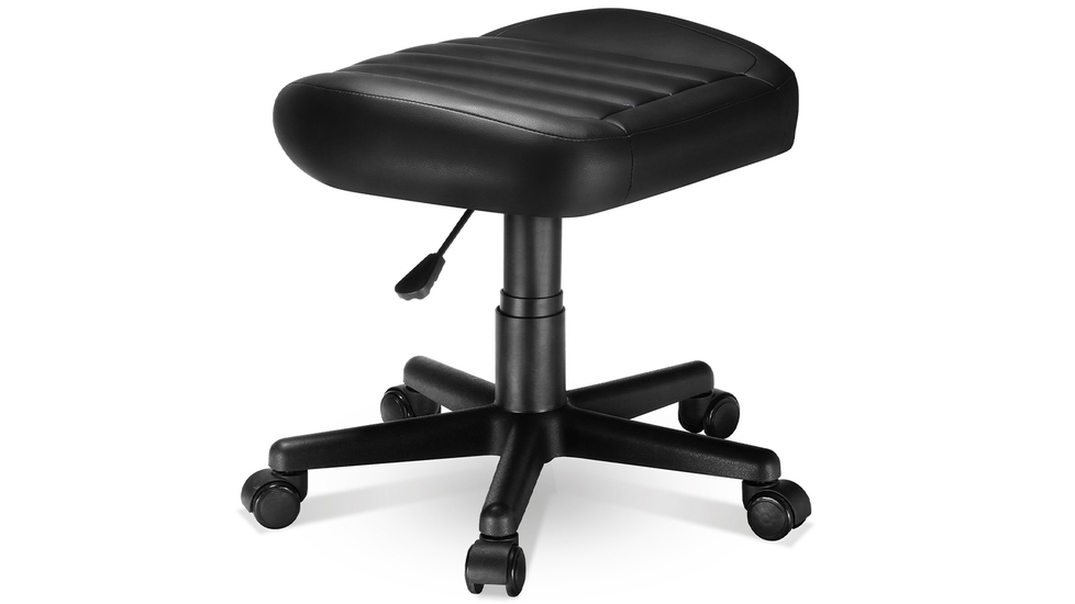 Office Footrests,Adjustable Footrest Office Leather Foot Stool with  Wheels,Computer Foot Rest Under Desk at Work,Ergonomic Foot Stand for  Car,Under