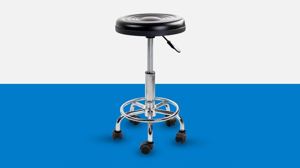 Mount-it! Height Adjustable Stool with Wheels