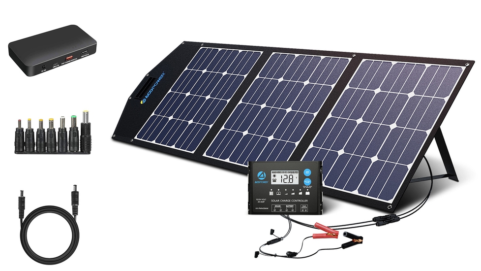 LTK 120W Foldable Solar Panel Kit With ProteusX 20A Charge Controller - Autonomous.ai