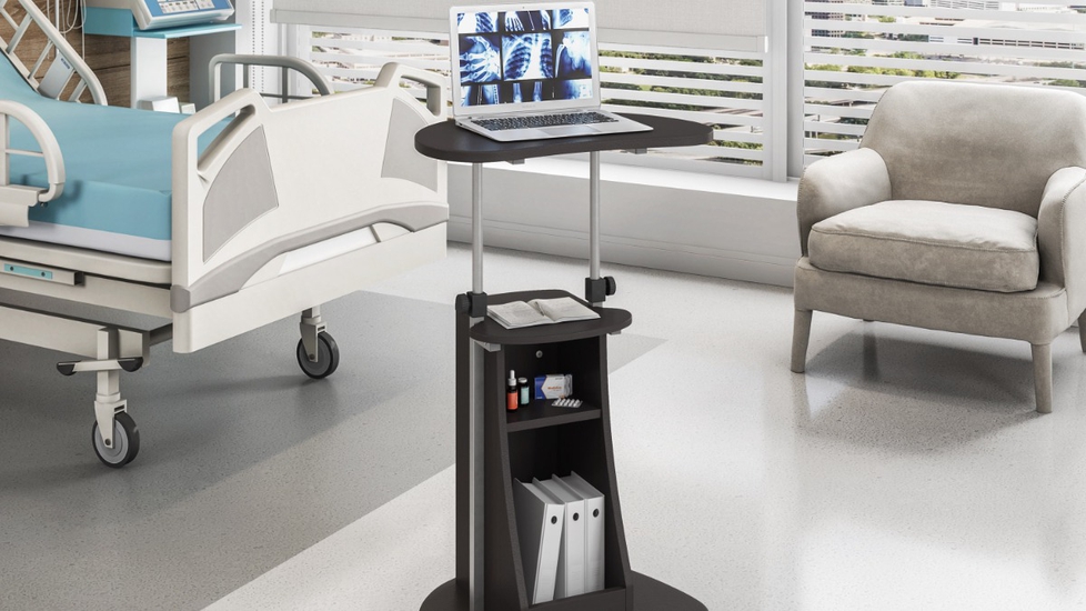 Techni Mobili Sit-to-Stand Rolling Adjustable Height Laptop Cart - Autonomous.ai