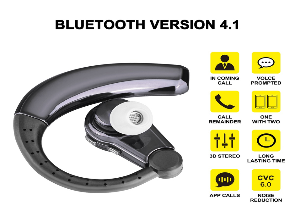 AGPTEK Wireless Bluetooth 4.1 Headset: Stereo Headphones EarphoneFor IPhone Samsung HTC